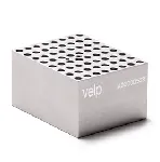 Bloque de aluminio PCR-W64-V002-A Block para 64 tubos de PCR individuales (0,2 mL). VELP®. Dimensiones pocillo (ØxPr., mm): 6,4x20,2. Accesorio para Termorreactor ECODryBlock System