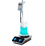 AREX 5 Digital heating magnetic stirrer with VTF thermoregulator and support rod. VELP®. Speed (rpm): 50-1500. Stirring volume (l): Up tp 20. Temperature range (ºC): Room temperature - 310. Plate diameter (mm): 135. Power (W): 630. Weight (kg): 4.2. Dimensions WxHxD (mm): 160x630x270