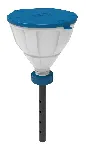White safety funnel w/ball valve S60/61
