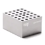 Bloque de aluminio MCT-W30-V005-A Block para 30 tubos de PCR (0,5 mL). VELP®. Dimensiones pocillo (ØxPr., mm): 7,9x27,6. Accesorio para Termorreactor ECODryBlock System