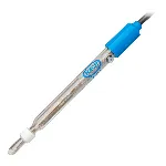 pH electrode for difficult samples, glass body, liquid electrolyte, pH 0 ... 14, 0 ... 60 ° C, with temperature sensor.