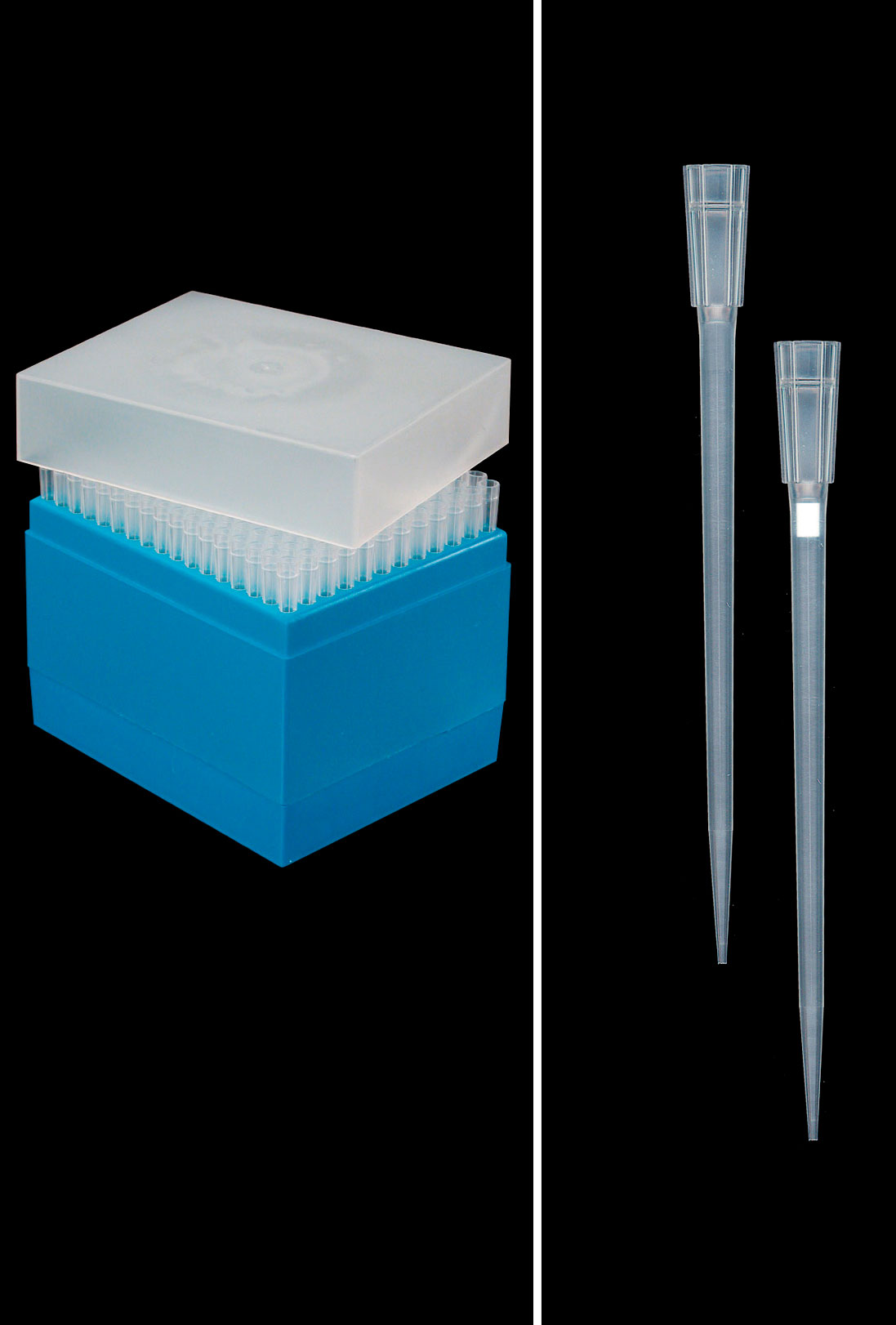 Tip with filter for automatic pipettes. 1-200µl. Vol. (µl): 1-200. Length (mm): 91. Colour: Natural. Type: Universal with filter. Extra long. Presentation: Sterile rack. Brand: Deltalab. Compatibility: Gilson, Eppendorf, Nichiryo, Finnpipette, Oxford and others