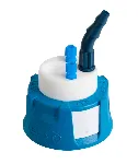 Waste cap. SCAT®. Thread GL 45, trap not included. Type, thread, complements: Waste Cap 2 + 1 GL45 and escape. Connectors (mm OD): 2x2,3/3,2mm (1/8') + 1x(6,4 to 9mm)