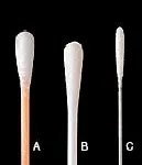 Sterile swab. DELTALAB. Wooden body and cotton head. Presentation: Individual bag