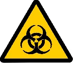 Warning Signal biohazard. Longest side (mm): 148