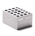Bloque de aluminio MCT-W21-COMBO Block para 6 tubos de microcentrífuga de 0,5 mL + 10 tubos de microcentrífuga de 1,5 mL + 5 tubos de microcentrífuga de 2,0 mL. VELP®. Dimensiones pocillo (ØxPr., mm): 7,9x27,6 / 11,1x39,1 / 11,5x38,1. Accesorio para Termorreactor ECODryBlock System