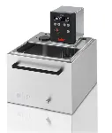 Heating baths with stainless steel tank KISS. HUBER. Type: KISS 215B. Temp. range (ºC): (-30)* 25 to 200. Heating power (kW): 2. Volume (l): 15. Opening (mm): 290x152. Depth (mm): 200. * Auxiliary cooling device required.