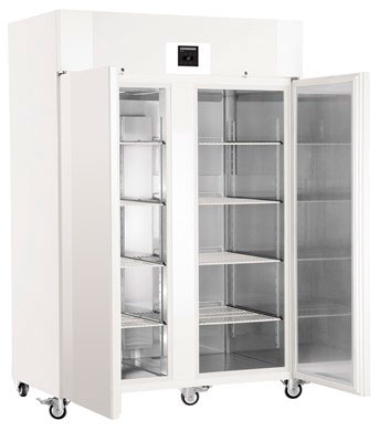 Universal use, ventilated laboratory freezer. LIEBHERR. Model: LGPv 1420. T Range (¼C): -10¡C up to -26¡C. Ext. dim. WxDxH (mm): 1.430x830x2.150. Bodywork/Lid colour: White. Power (W): 700