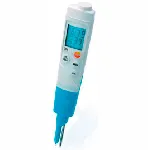 Set testo 206-pH2: one-hand pH/°C measuring instrument, pH2 probe head for semi-solid substances, incl. storage cap with gel, TopSafe and belt/wall holder. Measuring range: 1 to 14 pH 0 to 60°C