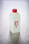 500 mL Square sterile HDPE flask with thiosulfate CORNING® GOSSELIN™. Sodium thiosulfate conc. (mg/L): 20. Mouth ø (mm): 37. Screw cap with wad. Height with cap (mm): 146. Width (mm): 70x70. Film-packed