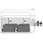Paquete de equipamiento para armarios de seguridad para productos inflamables UNE EN 14470-1. Para modelos: UB90.060.110.T. ASECOS. Descripción: 1x cajón altura interior maximizada (V=33.0L). Material: Plancha de acero plastificada