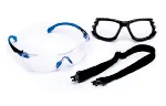 SOLUS 1101 spectacles kit, black/blue, foam insert, strap, clear SCOTCHGARD lens.