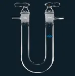 Drying tubes, 'U' shape with two glass stopcocks. SCHARLAU. Length (mm): 150. Ground joints: 2x19/26
