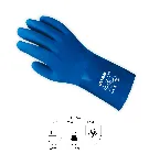Seamless PVC glove with cotton support. JUBA®. Size: XXL. Finish: Rough PVC. Colour: Blue. Depth: Galga 13. Large (cm): 30