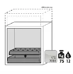 Paquete de equipamiento para armarios de seguridad para productos inflamables UNE EN 14470-1. Para modelos: UB90.060.059.T. ASECOS. Descripción: 1x bandeja perforada, 1x cubeto de retención (V=12.0L). Material: Plancha de acero plastificada RAL 7035