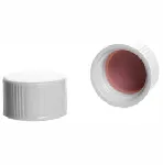 Cap without hole,thread 8-425 for Storage vial. Material: White urea, with PTFE gasket