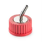 DURAN® GL 45 Stainless Steel Connector Cap (PBT, red), with 1-port, with O-ring (silicone)