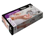 Disposable vinyl gloves. JUBA®. Model: 550. Description: Complies with 90/128/ECC standards for alimentary use. Ambidextrous. Suitable for people allergic to latex. Category I. AQL 1,5. Size: S. Finishing: Unpowdered. Colour: Natural. Thickness (mm): 0,08. Weight (g): 5,5. Length (cm): 24
