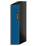 V-Line safety cabinet (vertical drawer). ASECOS. Model: V90.196.045.VDAC. Cabinet construction: Tall, 1 door. Body colour/ vert. drawer: Light grey/ gentian blue. Equipment: Body without interior equipment with vertical drawer, with TSA. Dim. HxWxD (mm): 449x1966x860