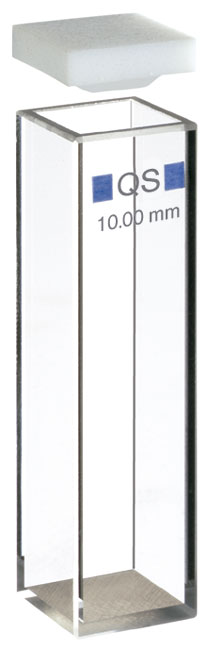 Cubeta para fluorimetría. HELLMA®. Modelo: Macro-101-QS. Cierre: Tapa de PTFE. Transmisión (mm): 10x10. Vol. cámara (µl): 3500