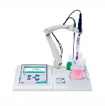 Benchtop pHmeters PH 80 PRO. XS. Magnetic stirrer with arm. Electrode: Hamilton Polylite Lab. Temperature probe, cable AS7/BNC , pH 7 and pH 4 buffer solutions. Datalogger, Datalink software. USB keyboard. Measurement range: pH -2.00 to 20.00. Temp. -20 to 130.0 ºC. mV ± 2000 mV. ISE 0,001 to 19999 ppm.