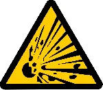 Warning Signal explosion risk. Longest side (mm): 148