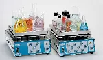 Multiple position magnetic stirrer Multimatic 9-N. J.P. SELECTA. Stirrers with heating. Dim. WxHxD (cm): 28x16x35. Dim. plate WxD (cm): 25x25. Max. T (ºC): 300. Reg. vel. (rpm): Until 1600. Max. volume (ml): 9x300. Heater power (W): 680