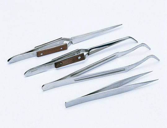 Pinzas de laboratorio de alta precisión, 6 (15,2 cm), pinzas de punta  curvada fuerte fina, acero inoxidable