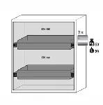 Paquete de equipamiento para armarios de seguridad para productos inflamables UNE EN 14470-1. Para modelos: S90.129.120.WDAS. ASECOS. Descripción: 2x cajón extraíble (V=29.0L). Material: Acero inoxidable 1.4301