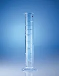 Graduated cylinder, tall form, certified. VITLAB®. Capacity (ml): 50. Subdivision (ml): 1. Tolerance (ml): 0,5. Ø (mm): 27. Height (mm): 199. Material: PMP