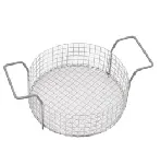 Stainless steel with Rilsan-coated handles. Accessory for Elmasonic. ELMA. It's very important use baskets to protect the bath. For models: Elmasonic Easy 50 R. Dimensions ØxH (mm): 220x65
