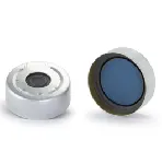 Cápsulas para viales ND20, con agujero, Headspace Pressure Release, plateada, con revestimiento de gris butílico / PTFE transparente (PharmaFix)