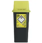 Contenedor de bioseguridad apto para objetos punzantes, con asa de transporte. Material: plástico reciclado. Medidas (mm): 175x175x380. Capacidad (L): 7. Autoclavable: sí, hasta 121ºC.