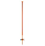 Burette, amber glass. SCHARLAU. Straight burette, glass stopcock. Cap. (ml): 100. Division (ml): 1/5
