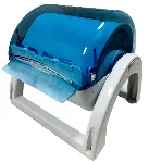 Covered roll dispenser, color white / blue transparent, for Multitex® Premium wipper roll (0011199-01). ZVG®