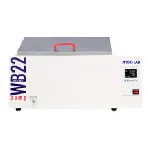 Water bath WB 22. Volume 22 liters. Temp. Maximum 100 ° C (0.1 ° C). With grille and lid. LabprocessWate bath  of 22litros.BW22. Temperature: Ambient, from + 5 °C to 95/97 °C. Homegeneity at 37 ° C + -0.5 ° C. Stability at 37 ° C + -0.1 ° C. Timer 99:59 or I continue. Protection against overheating. Safety Class 2. Working height with lid closed 150mm. 230v / 1100W power supply. Dimensions long x background x high: external. Internal 680x365x395mm 480x280x150mm. Cover included. Labprocess