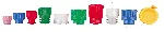 Tappi in polietilene, colore verde. Tubi adatti 300705, 300900, 400705, 400900, 401100, 300907, 300904, 300908
