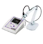 Desktop conductivity meter COND 50 Violab. XS. Complete with plastic conductivity cell 2301TN with integrated temperature sensor, articulated arm for cell, and 1413 µS and 12.88 mS solutions