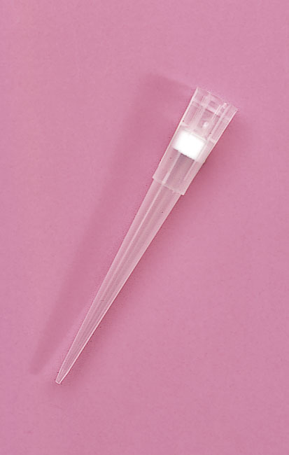 Tip with filter for automatic pipettes. 2-200µl. Vol. (µl): 2-200. Colour: Natural. Type: Universal with filter. Presentation: Sterile rack. Brand: Kartell. Compatibility: Kartell (pl200), Gilson (p200), Eppendorf, Socorex, Brand