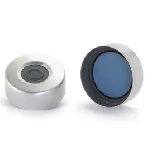 Cápsulas para viales ND20, con agujero, Headspace Standard, plateada, con revestimiento de gris butílico / PTFE transparente (PharmaFix)