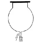 Reattori  sferici , forma sferica , con PTFE Rubinetti, flangia piatta , Schott type. Cap. (mL):4000. Ø giunto (mm):100. Ø key bore (mm): 10
