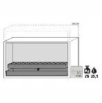 Paquete de equipamiento para armarios de seguridad para productos inflamables UNE EN 14470-1. Para modelos: UB90.060.110.T. ASECOS. Descripción: 1x bandeja perforada, 1x cubeto de retención (V=25.5L). Material: Plancha de acero plastificada RAL 7035