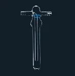 Cold trap with hose connections. SCHARLAU. Length (mm): 175. Ø External (mm): 40
