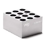 Bloque de aluminio VLS-W12-D170-A Block para 12 viales de 17 mm. VELP®. Dimensiones pocillo (ØxPr., mm): 17,8x45. Accesorio para Termorreactor ECODryBlock System