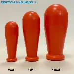 Rubber bulbs for smaller pipettes. DEUTSCH & NEUMANN. Colour: Red. Volume (ml): 5. ø Hole (mm): 6