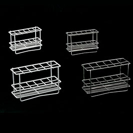 Test tube rack. J.P. SELECTA. Up to 12 tubes of 16 or 25 mm diameter. Ø holes: 16. Number of holes: 12 (6x2). Dim. WxDxH (mm): 120x45x80. Construction of: Plasticized wire