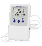 Refrigerator/Freezer Ultra digital thermometer. TRACEABLE. Temp. range (ºC): –50.0 to 70.0. Accuracy: ±0.5°C (-30 to 50ºC), ±1°C otherwise. Resolution: 0.1ºC. Probes: 2 Bullet probes (4,75mm Ø, 1,9cm lenght)