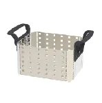 Stainless steel with plastic handles basket. Accessory for Elmasonic. ELMA. It's very important use baskets to protect the bath. For models: Elmasonic 15/20. Dimensions WxHxD (mm): 110x50x105