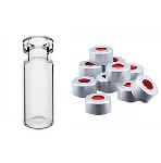 Vial 12x32mm and seal closures with septum. Transparent glass/septum PTFE/rubber