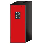 V-Line safety cabinet (vertical drawer). ASECOS. Model: V90.196.081.VDAC. Cabinet construction: Tall, 2 doors. Body colour/ vert. drawer: Light grey/ traffic red. Equipment: Body without interior equipment with vertical drawer, with TSA. Dim. HxWxD (mm): 819x1966x860